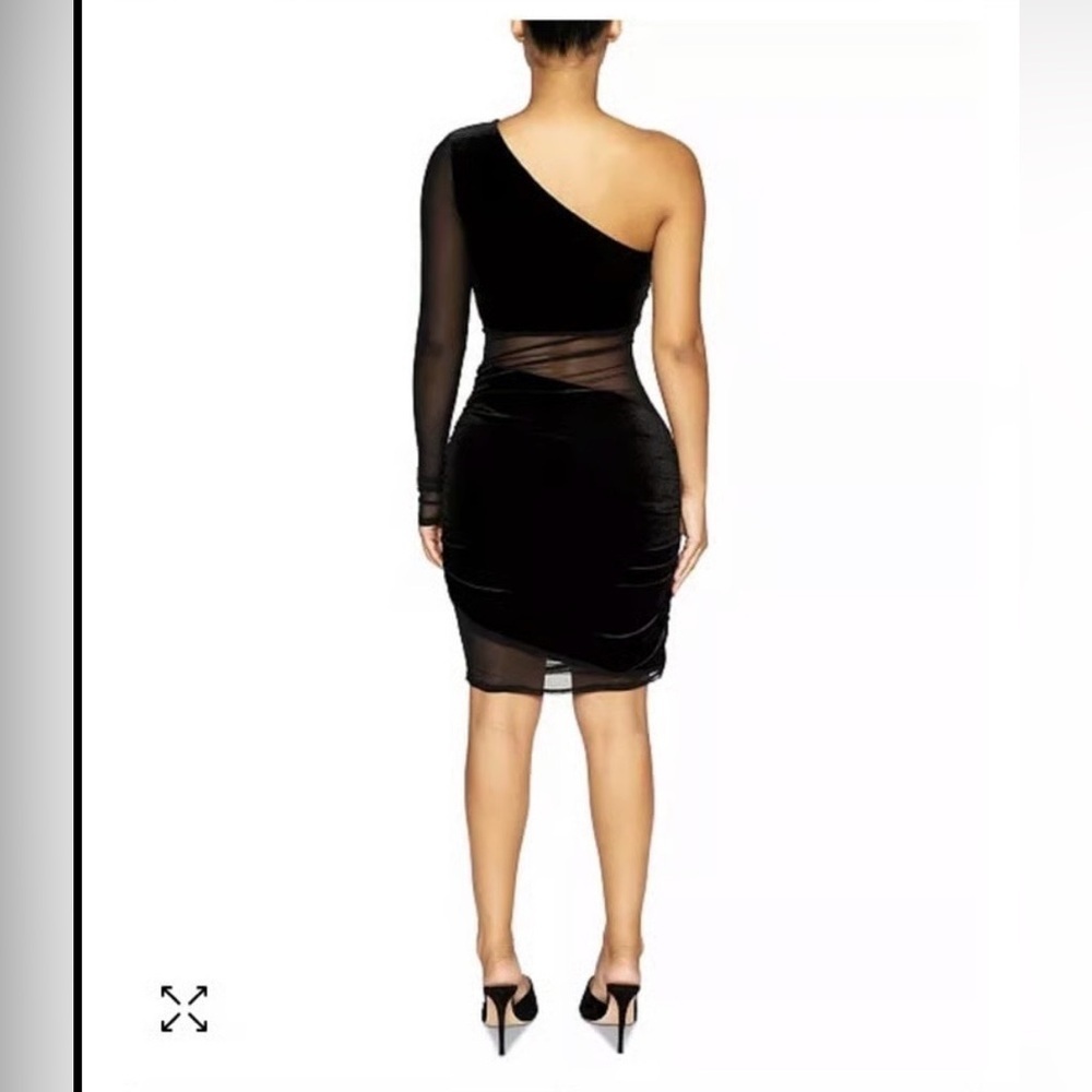 Naked Wardrobe Elegant Black One-Shoulder Dress - Picture 2 of 10
